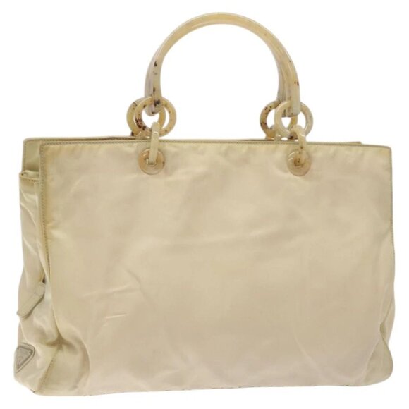 PRADA Hand Bag Nylon Beige Auth bs27127 - Picture 1 of 14